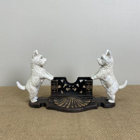 Cast Iron Westie Dog Business Card Holder - $69