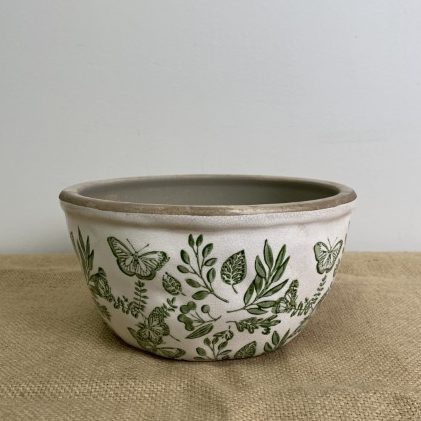 Green Botanical Low Planter - Large