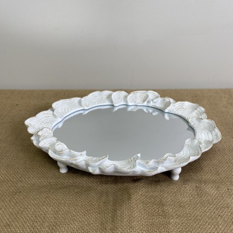 White Mirrored Coral Tray