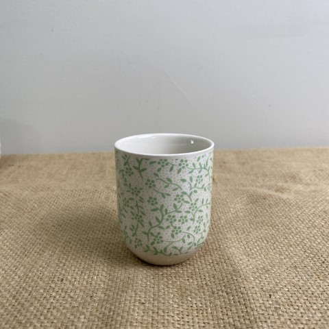 Green Floral Cup