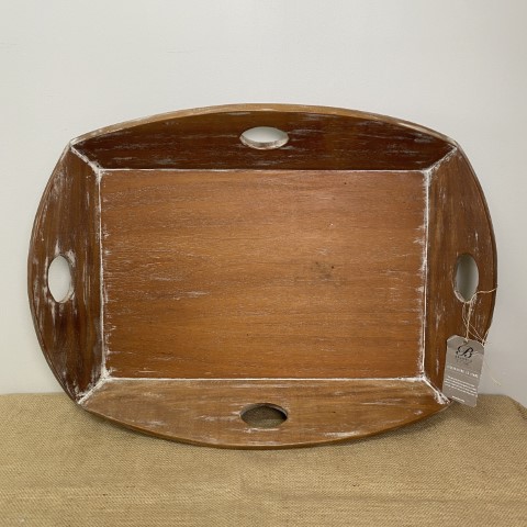 Whitewashed Timber Serving Tray - $65