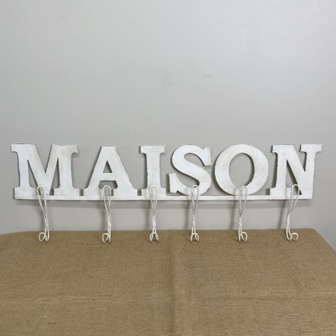 White Metal "Maison" Hook Board - $65