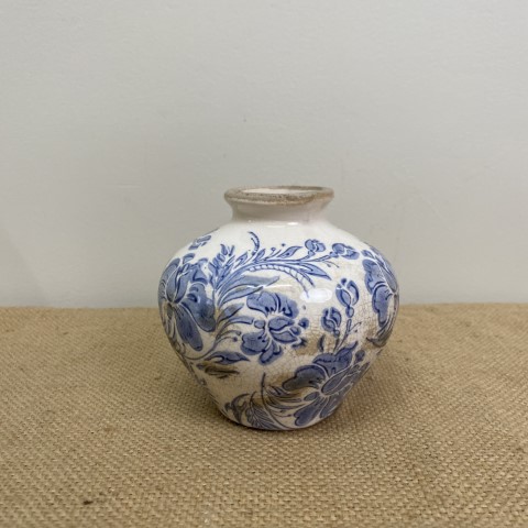 Blue & White Floral Bud Vase #3