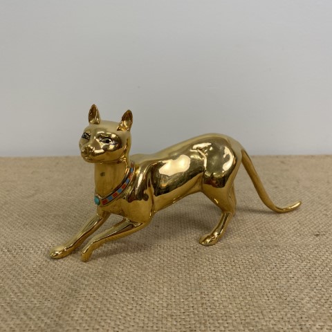'The Treasured Cat of Cleopatra' 24KT Gold Figurine - The Franklin Mint 1991