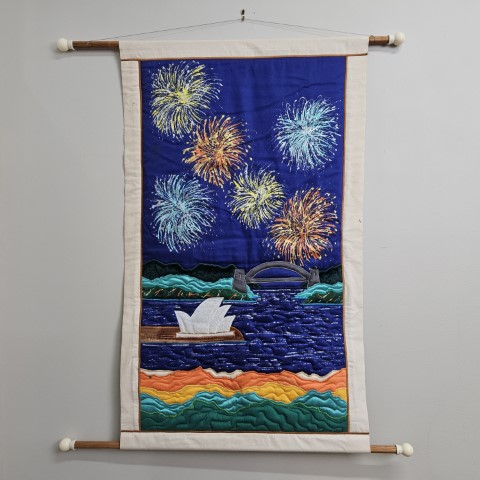 Artist Signed Tapestry Sydney Harbour Bridge Artwork