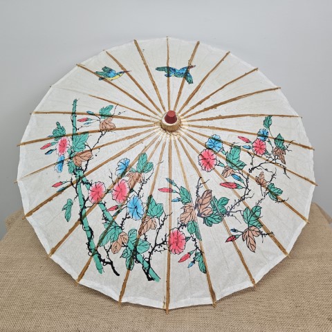 Asian Paper Parasol - Flowers & Birds