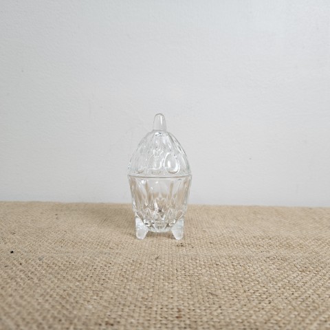 Vintage Clear Glass Egg Cup Shaped Sugar Bowl