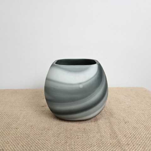 Modern Grey & White Swirl Glass Vase