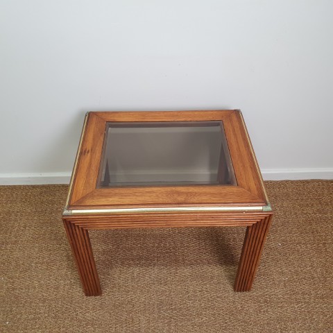 Art Deco Lamp Table with Glass Top