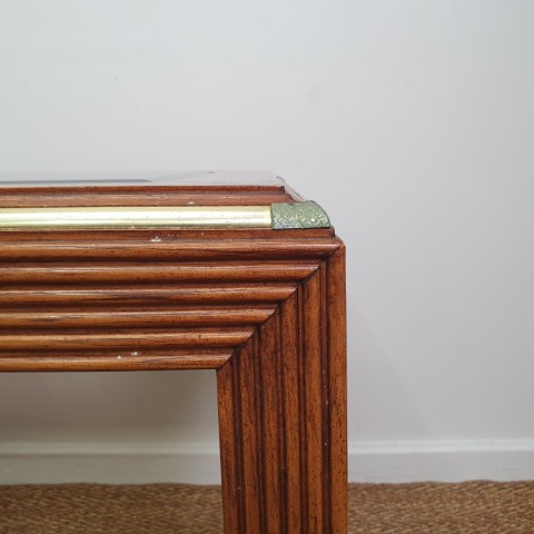 Art Deco Lamp Table with Glass Top