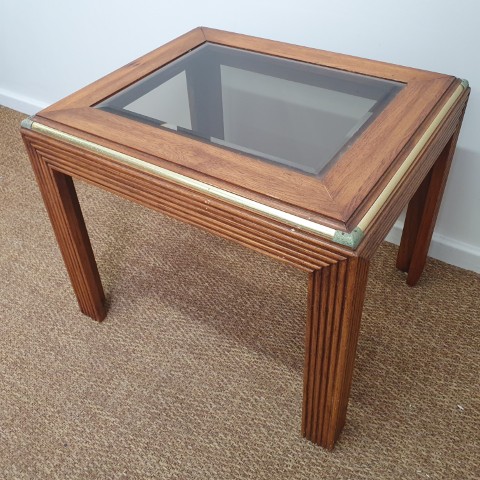 Art Deco Lamp Table with Glass Top