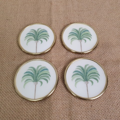 Set of 4 Luxe Palm Coasters