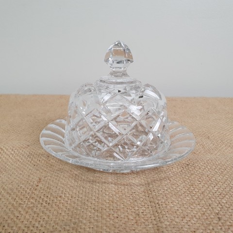 Vintage Cut Crystal Lidded Dish