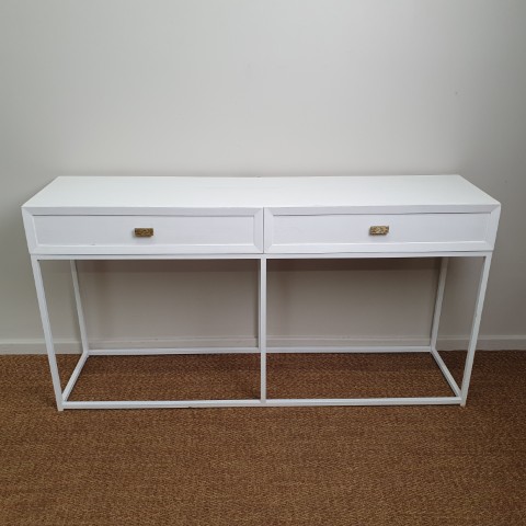 Modern White Hampton 2 Drawer Console