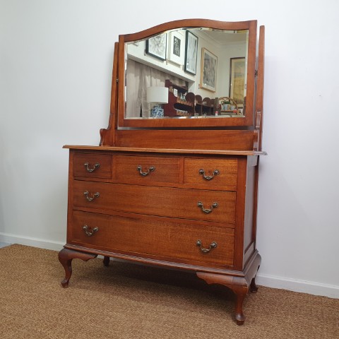 Vintage Maple Dressing Table with Mirror