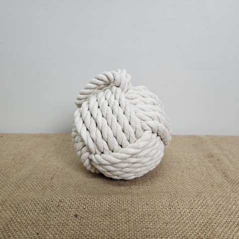 White Rope Ball Doorstop