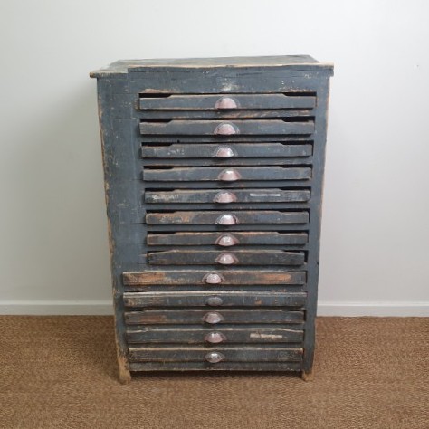 Antique Industrial Printer's Cabinet #2