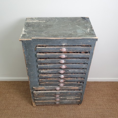 Antique Industrial Printer's Cabinet #2