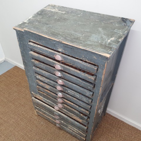 Antique Industrial Printer's Cabinet #2
