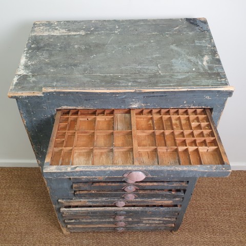 Antique Industrial Printer's Cabinet #2