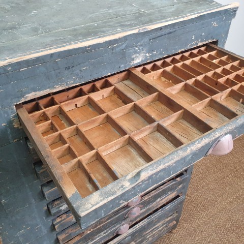Antique Industrial Printer's Cabinet #2