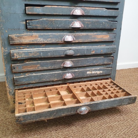 Antique Industrial Printer's Cabinet #2
