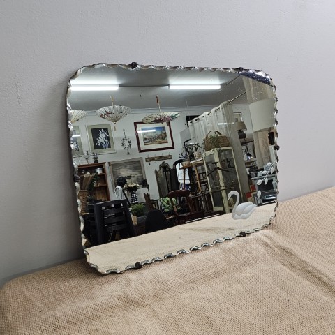 Vintage Art Deco Mirror with Swan Motif