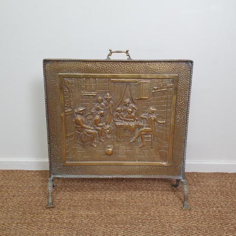 Vintage Brass Fire Screen