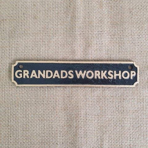 Cast Iron Grandad's Workshop Sign