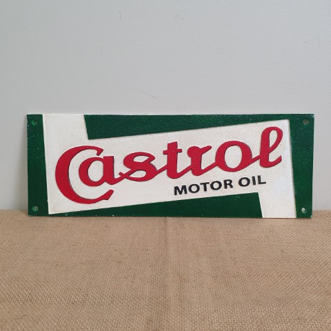 Cast Iron Castrol Wall Plaque