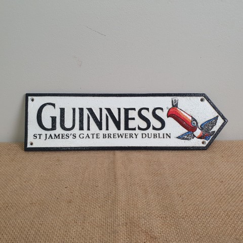 Cast Iron Guinness Arrow Wall Plaque