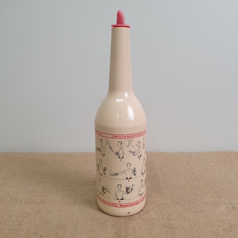 Vintage MCM Cocktail Mixer Bottle (Red)