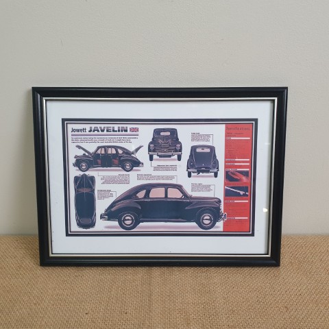 Vintage Style Car Print in black frame