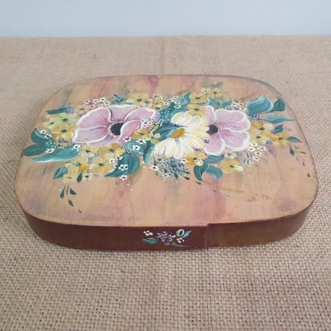 Hand-Painted Folk Art Box