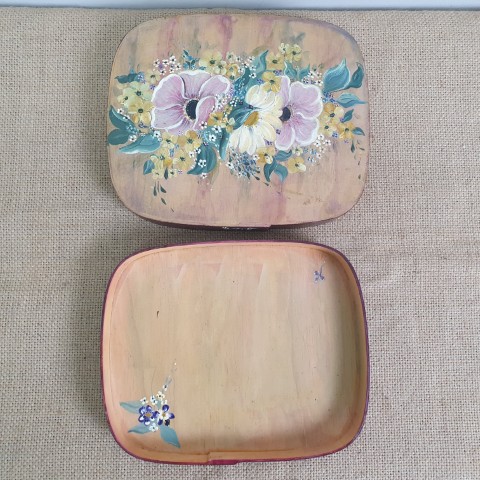 Hand-Painted Folk Art Box