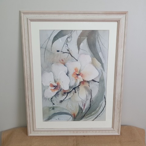 Watercolour Artwork signed by Artist featuring Frangipani