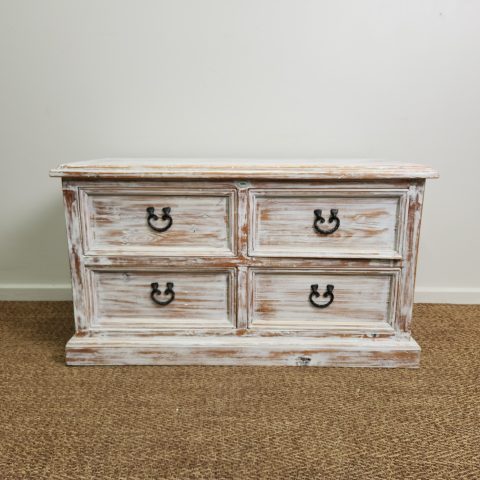 Hand-Painted Shabby Chic 4 Drawer Chest of Drawers