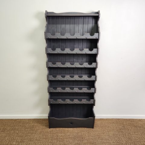 Hand-Painted Wine Storage Unit in Annie Sloan Graphite Chalk Paint