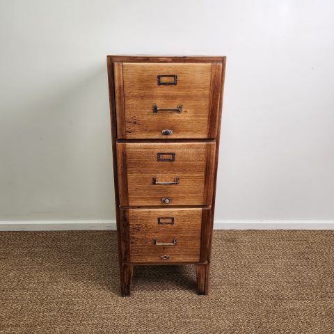 Antique Oak Filing Unit