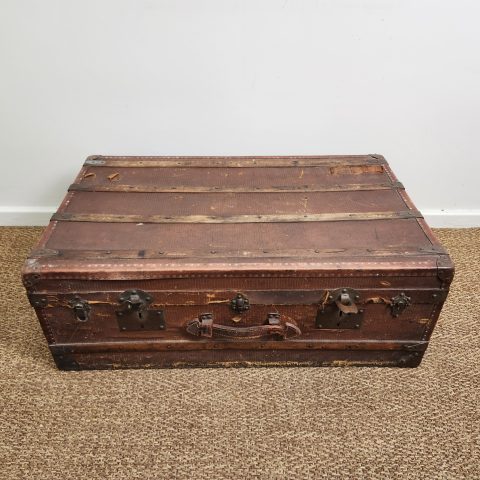 Vintage Leather & Metal Trunk