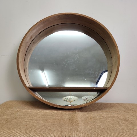 Round Mirror with Shelf
