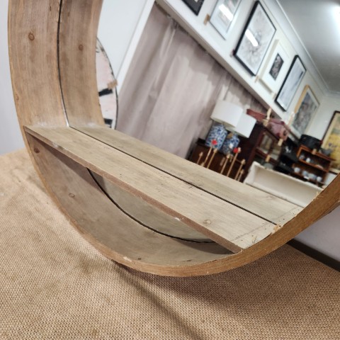Round Mirror with Shelf