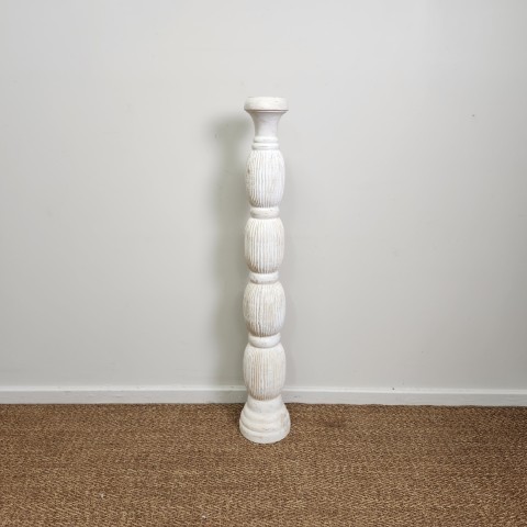 Tall Carved Timber Partesse Candle Holder