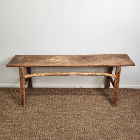 Rustic Antique Elm Console Hall Table