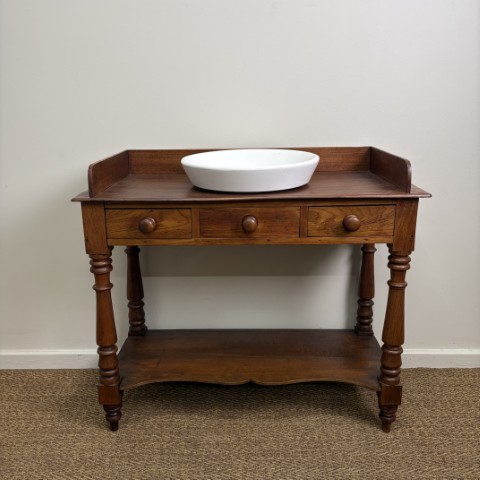 Vintage Vanity or Washstand with Inset Basin