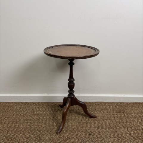 Vintage Wine Table with Leather Insert