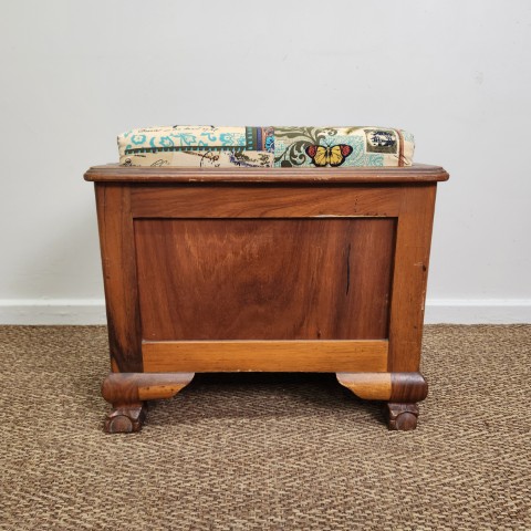 Single Seat Storage Bench with Upholstered Top