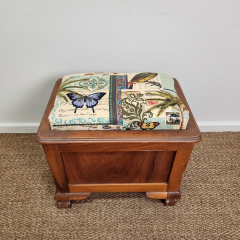 Single Seat Storage Bench with Upholstered Top