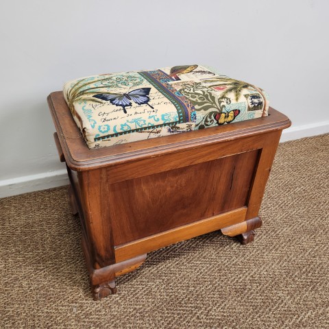 Single Seat Storage Bench with Upholstered Top