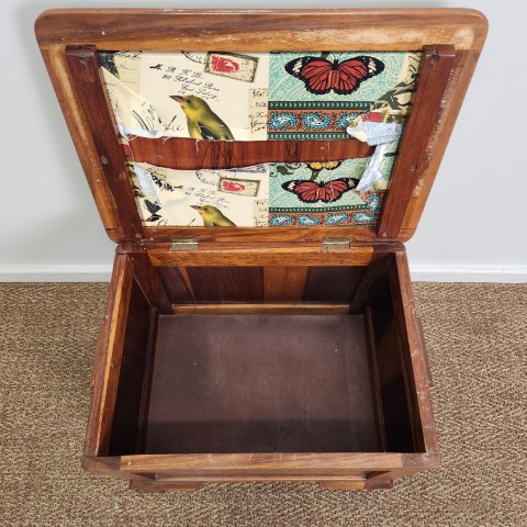 Single Seat Storage Bench with Upholstered Top